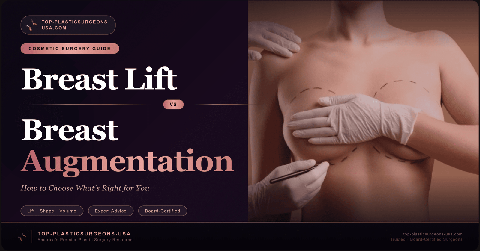 Sagging or just small? 9 out of 10 women pick the wrong procedure. Compare breast lift vs best augmentation by consulting a top surgeon today.